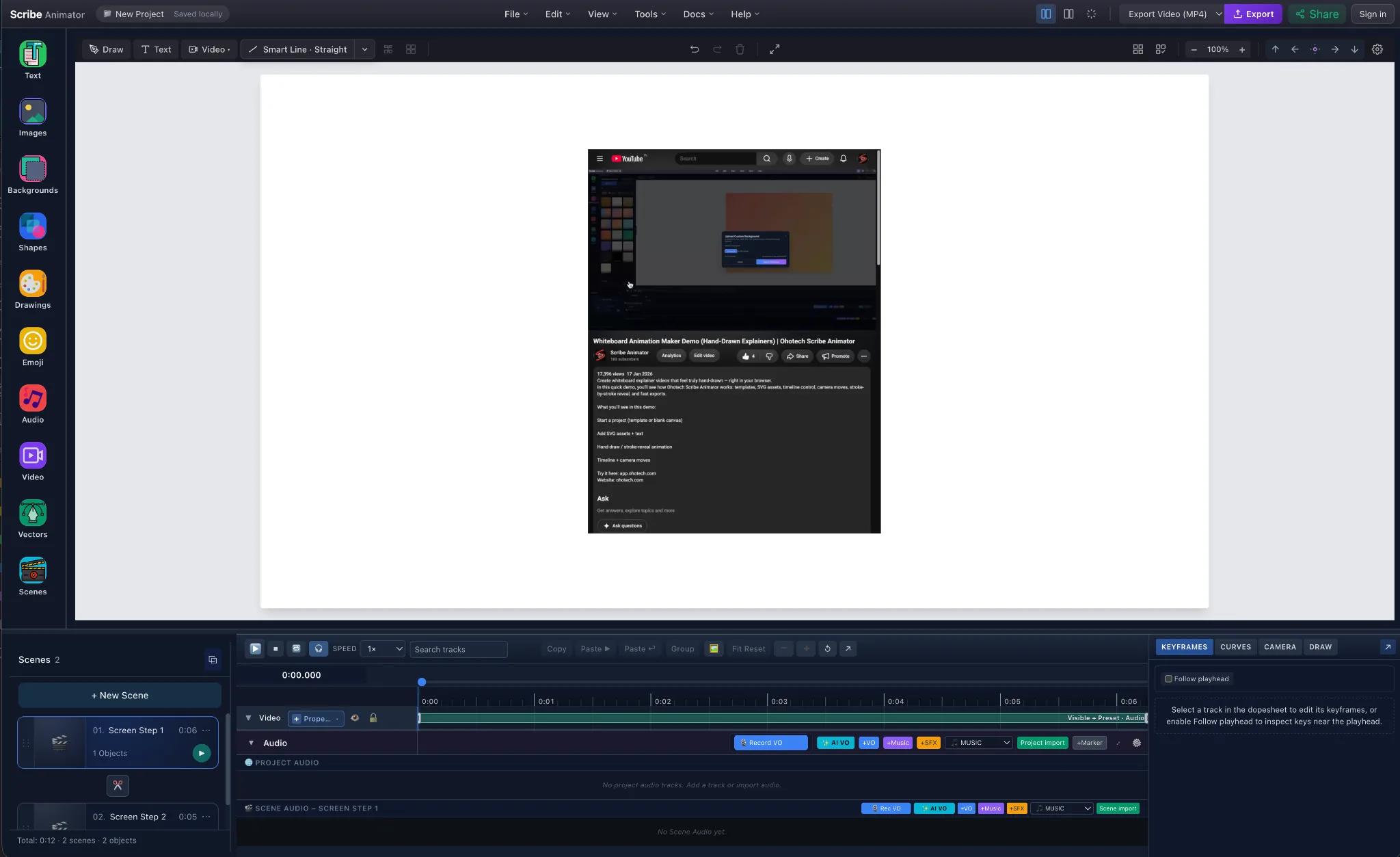 Recorded walkthrough steps converted into editable Scribe scenes